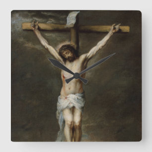 Crucifixion of Jesus Wall Clock Fyrkantig Klocka