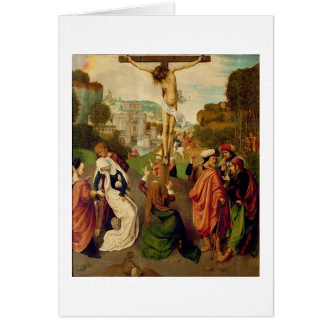 Crucifixion (olja på panel) hälsningskort (Framsidan)