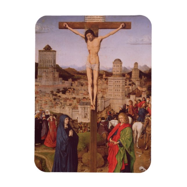Crucifixion (olja på panel) magnet (Vertikal)