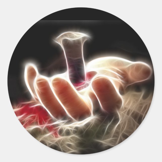 Crucifixion Runt Klistermärke (Framsida)