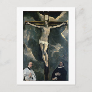 Crucifixion with Two Donors, c.1580 (oil on ca Vykort
