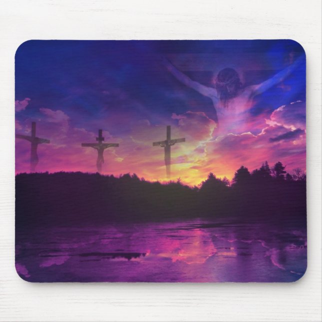Crucifixionen av den Jesus Kristus på kor Musmatta (Framsidan)