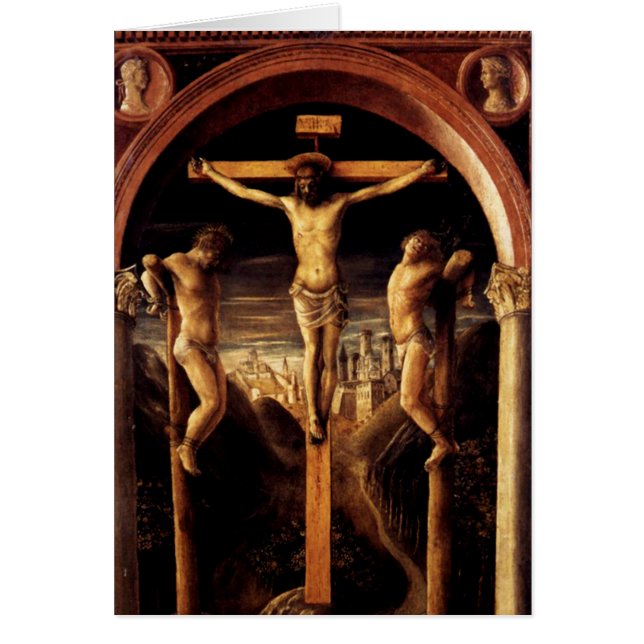 Crucifixionen av Jesus av Vincenzo Foppa - 1456 Hälsningskort (Framsidan)