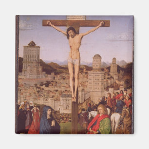 Crucifixionen (olja på panel) magnet