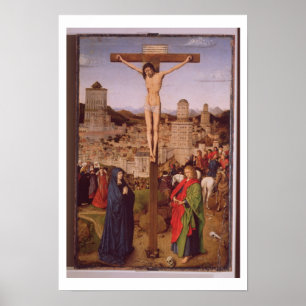 Crucifixionen (olja på panel) poster
