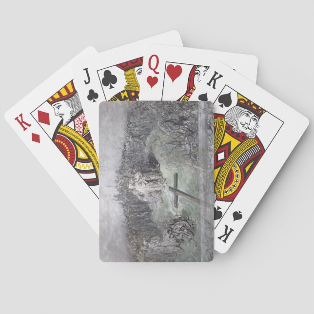 Crucifixionen (w/c och gouachen på papper) casinokort (Baksidan)