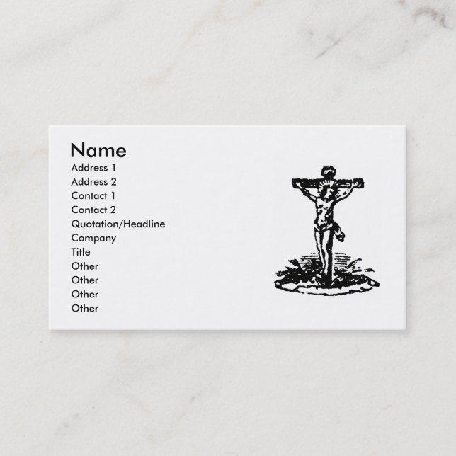 Crucifixvisitkort Visitkort (Framsida)
