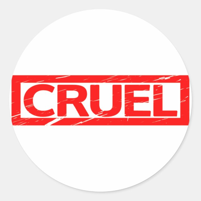 Cruel Frimärke Runt Klistermärke (Framsida)