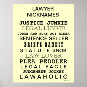 Cruel Lawyer Namn Funny Lawyer Nickname Poster