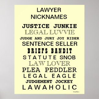 Cruel Lawyer Namn Funny Lawyer Nickname Poster