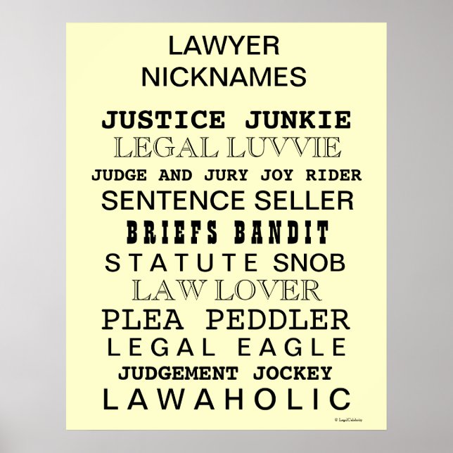 Cruel Lawyer Namn Funny Lawyer Nickname Poster (Framsidan)