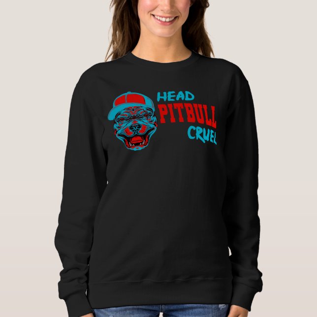 Cruel Pitbull Head Loely Family Idea for Pitbull T Shirt (Framsida)