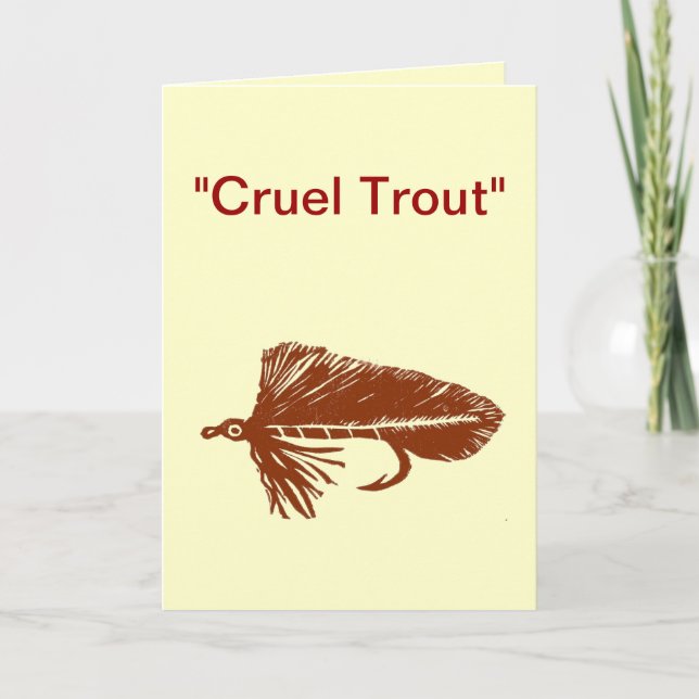 "Cruel Trout"-hälsningskort "Brown Matuka" Kort (Framsida)