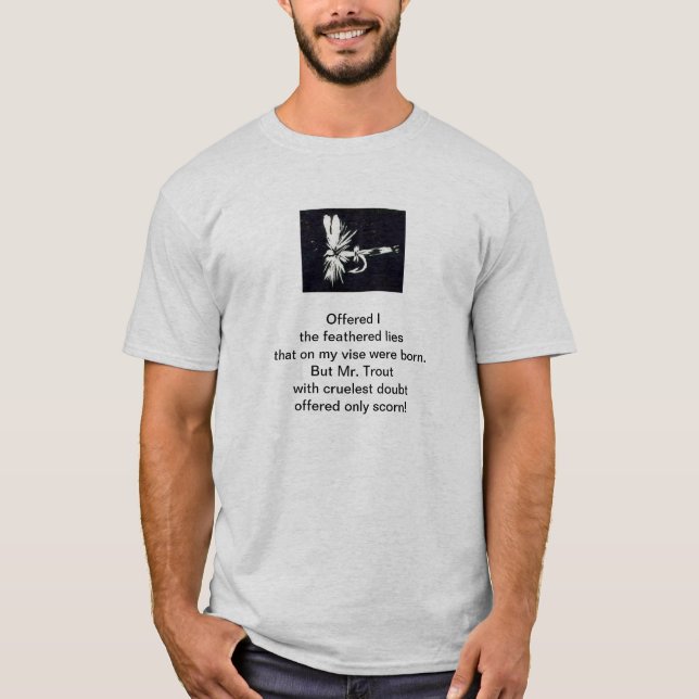 "Cruel Trout" original-dikt och torrflygkonst T Shirt (Framsida)