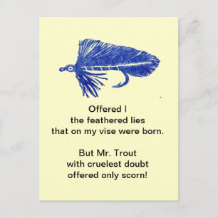 Cruel Trout Postcard "Blue Matuka" Vykort