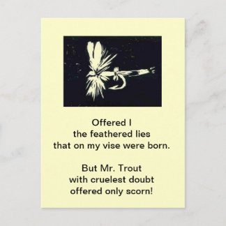 Cruel Trout Postcard "Royal Coachman" Dry Fly Vykort