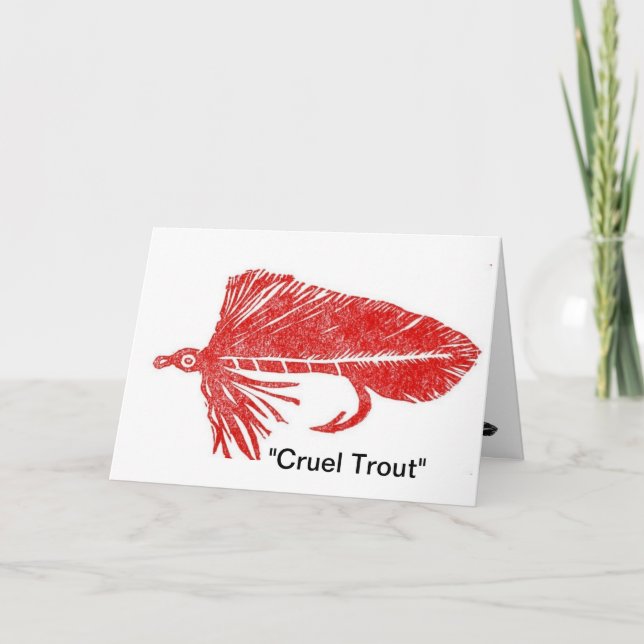 "Cruel Trout" Red Mutuka Greeting Card Kort (Framsida)