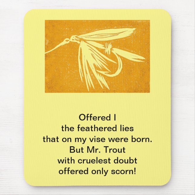 "Cruel Trout" ursprunglig dikt med blöt fly art Musmatta (Framsidan)