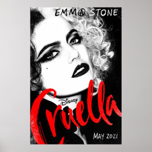 Cruella 2021 Emma Stone-Lodrät Poster