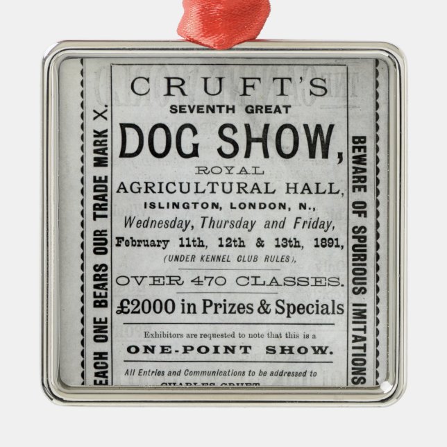 Crufts för affischadvertizing Show för hund Julgransprydnad Metall (Framsidan)