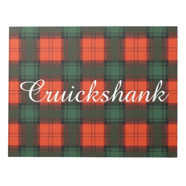 Cruickshank klan Play Scottish kilt tartan Anteckningsblock (Framsida)