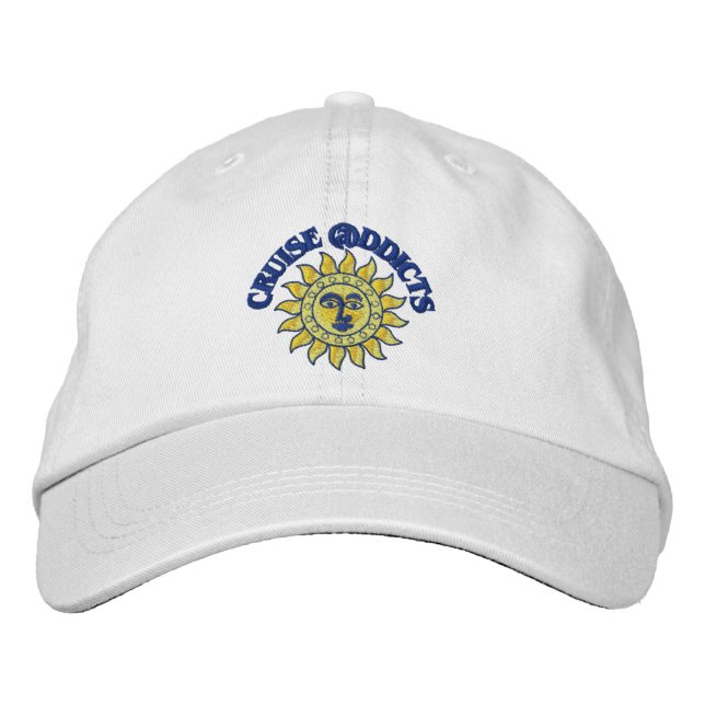 Cruise Addicts White Boll Cap Broderad Keps (Framsida)