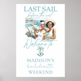 Cruise Bachelorette Party Anpassningsbar Watercolo Poster
