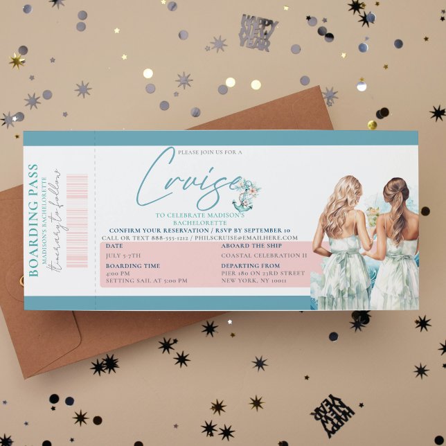 Cruise Bachelorette Party Biljett Boarding Pass (Skapare uppladdad)