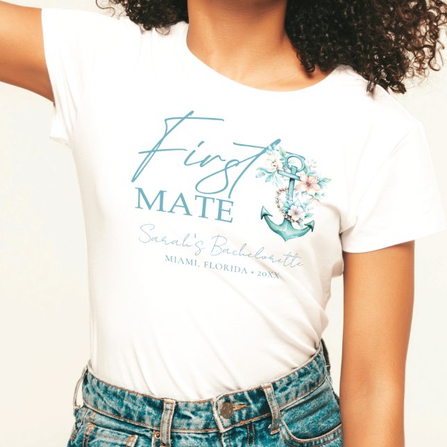 Cruise Bachelorette Personlig First Mate T Shirt (Skapare uppladdad)