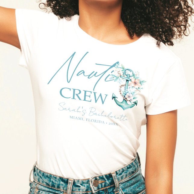 Cruise Bachelorette Personlig Nauti Crew T Shirt (Skapare uppladdad)