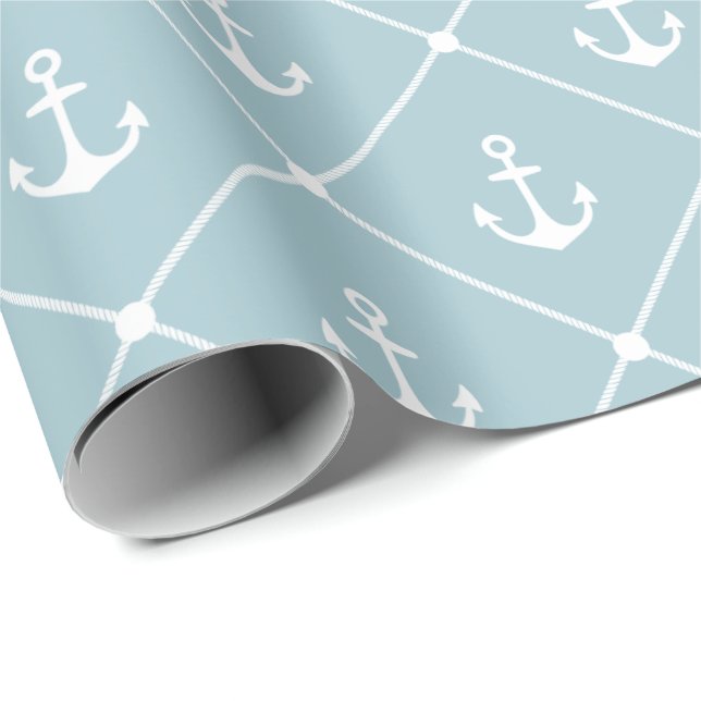 Cruise Bröllop Nautical Anchor Rope Mönster Presentpapper (Rullad Hörn)