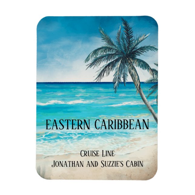 Cruise Caribbean Bahamas Mexico Beach Door Magnet (Vertikal)