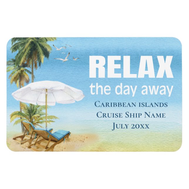 Cruise Caribbean Cabin Stateroom Door Marker Magnet (Horisontell)