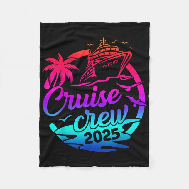 Cruise Crew 2025 Summer Vacation Resa Funny Matchi Fleecefilt (Framsidan)