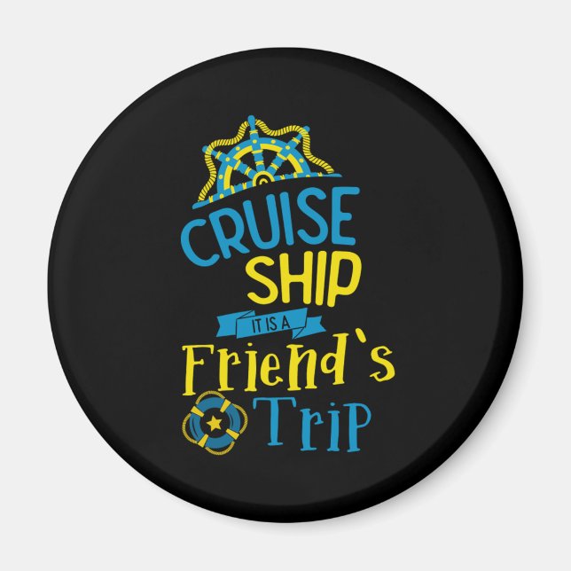 Cruise Frakt Friends Resa Cruising Vacation Helgda Magnet (Framsidan)