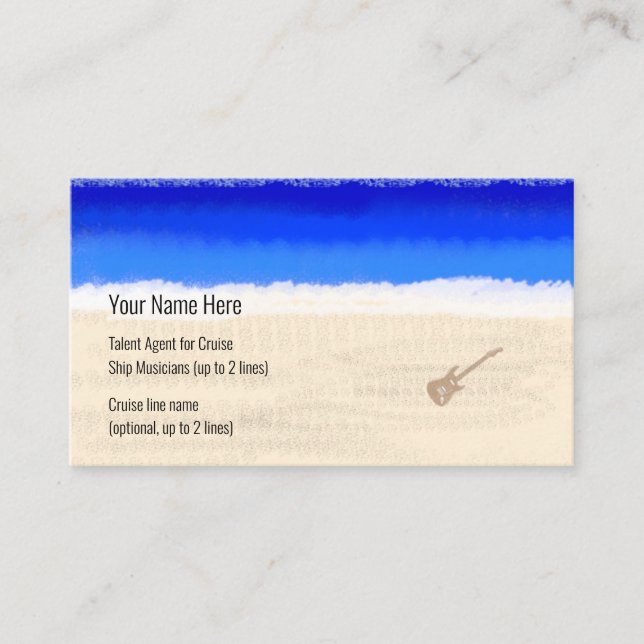 Cruise Frakt Musician Electric Guitar på Beach Visitkort (Framsida)