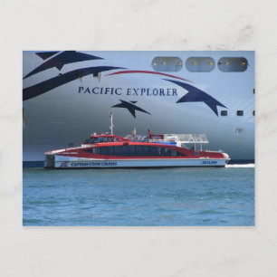 Cruise Frakt Pacific Explorer och Mindre Boat Vykort