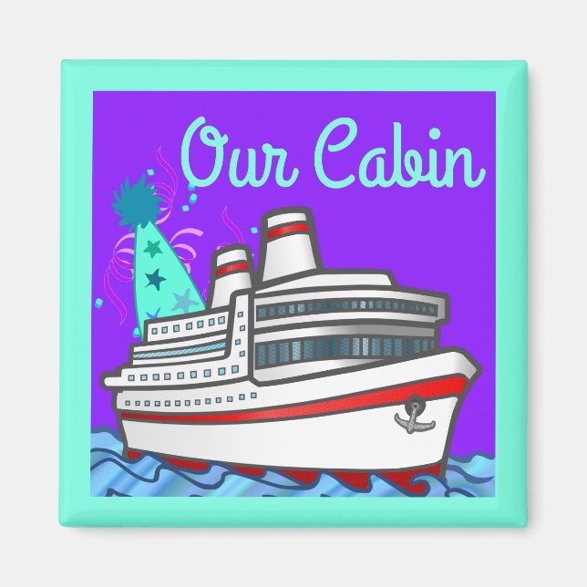 Cruise Frakt Party Hat Stateroom Door Marker Magnet (Framsidan)