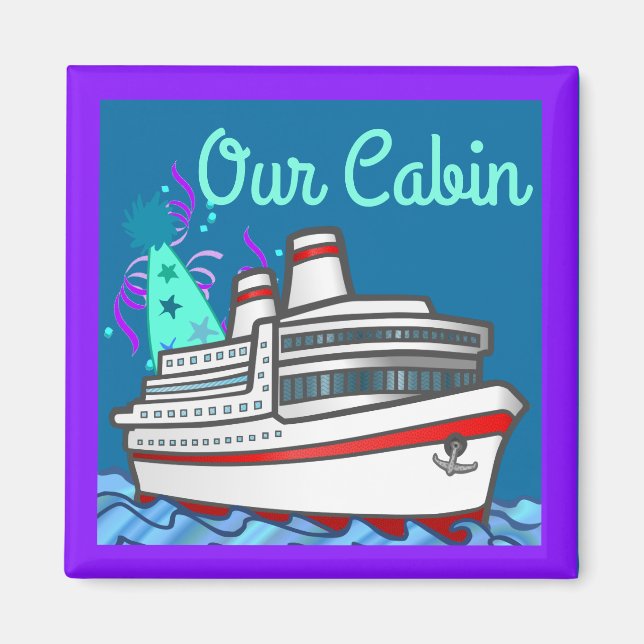 Cruise Frakt Party Hat Stateroom Door Marker Magnet (Framsidan)