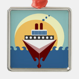Cruise Frakt Sunrise Silver Framed Square Ornament