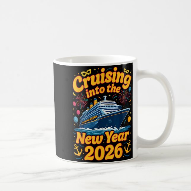 Cruise Into The New Year 2026 Crew Squad Family Ma Kaffemugg (Höger)