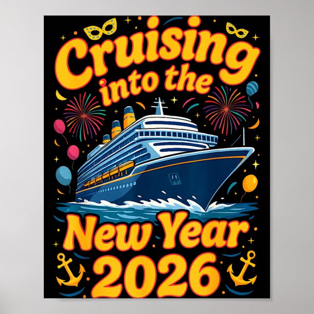 Cruise Into The New Year 2026 Crew Squad Family Ma Poster (Framsidan)