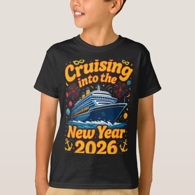 Cruise Into The New Year 2026 Crew Squad Family Ma T Shirt (Framsida)