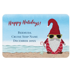 Cruise Island Beach-Helgdag Gnome Cabin Magnet