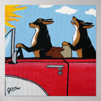 Cruise Joy Riding Hound Hundar Art-utskrift Poster