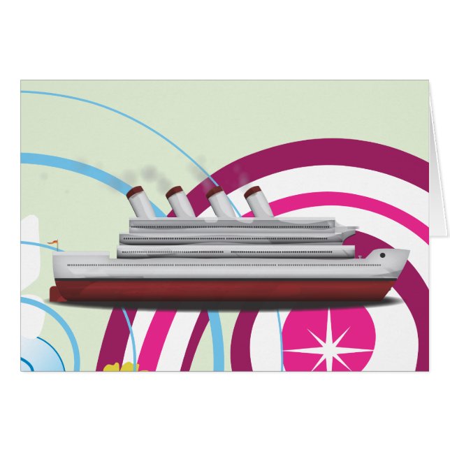 Cruise Liner Hälsningskort (Framsidan Horizontal)