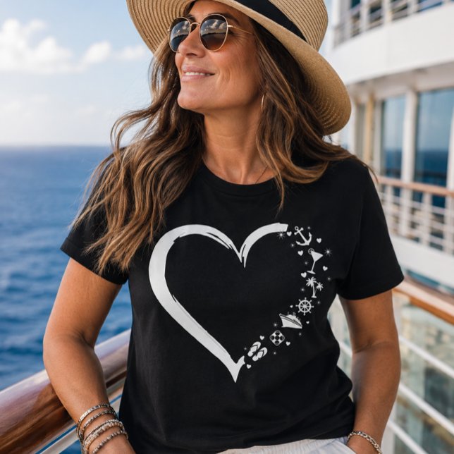 Cruise Lover Heart Kryssning Embarkation  T-Shirt (Skapare uppladdad)