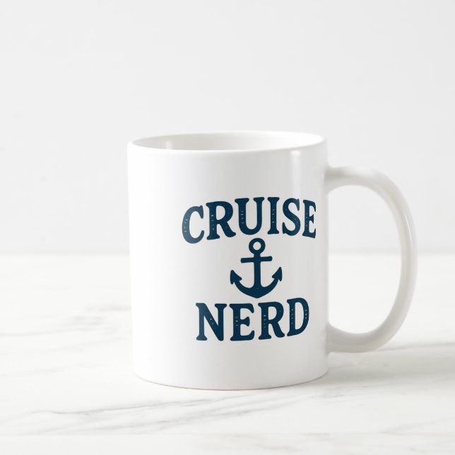 Cruise Nörd Ankare Grafisk Distressed Rolig Design Kaffemugg (Höger)