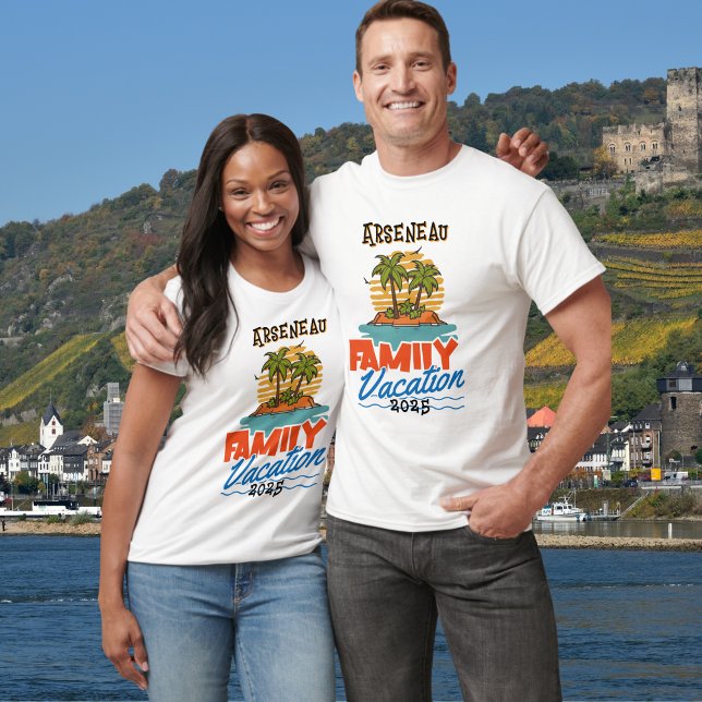 Cruise Orange/Black PERSONALIZE T-Shirt (Family Cruise Vacation shirt, Personalize on front and Back.)