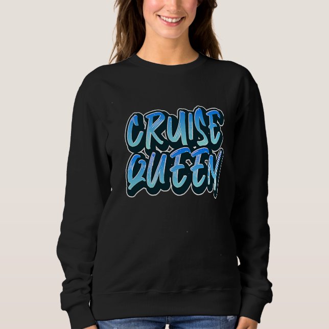 Cruise Queen Funny Cruise Ship T Shirt (Framsida)